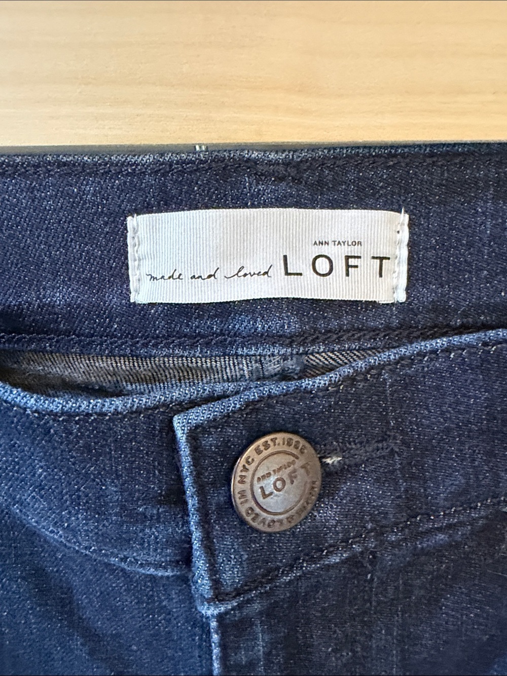 LOFT Dark Blue Flare Jeans - Picture 5 of 6